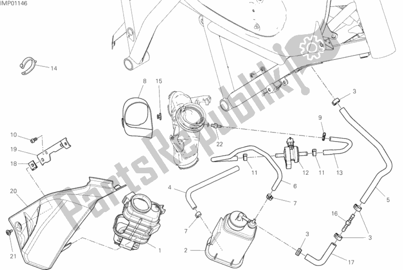 All parts for the Canister Filter of the Ducati Scrambler Flat Track Thailand USA 803 2019